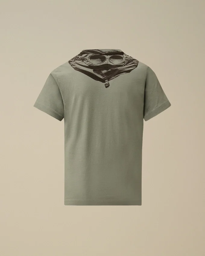 U16 katoenen jersey 30/1 T-shirt met korte mouwen en ‘Goggle’-print
