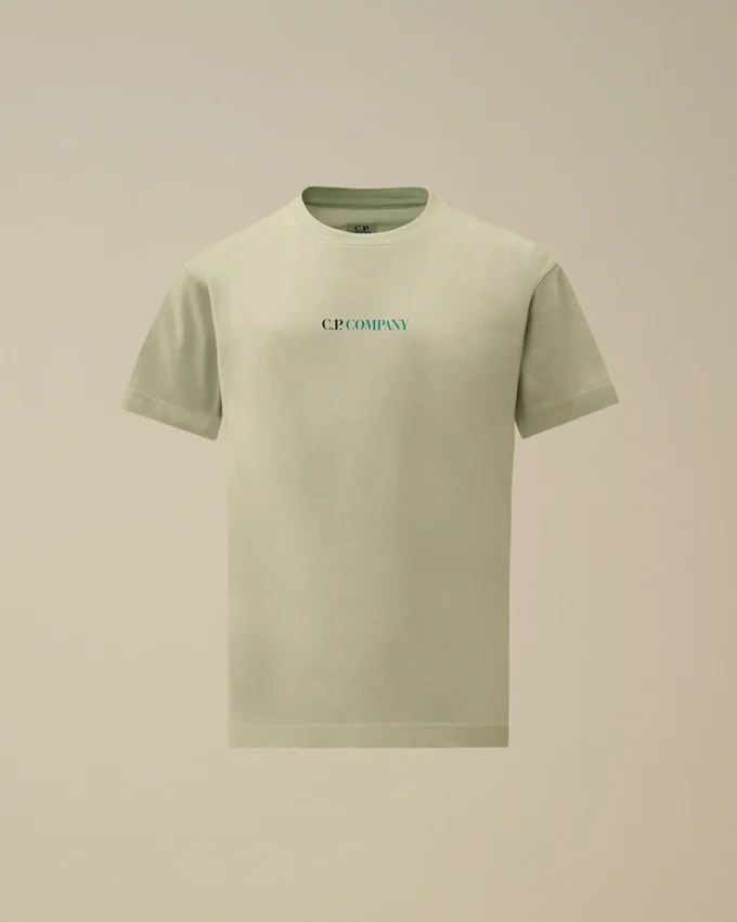U16 katoenen jersey 30/1 T-shirt met korte mouwen en groot logo
