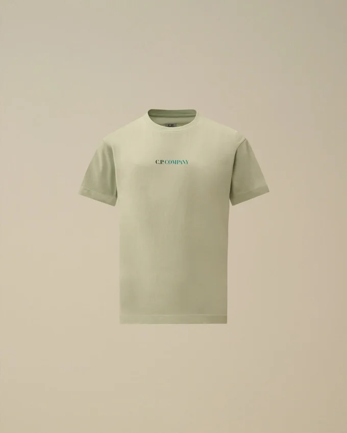 U16 katoenen jersey 30/1 T-shirt met korte mouwen en groot logo