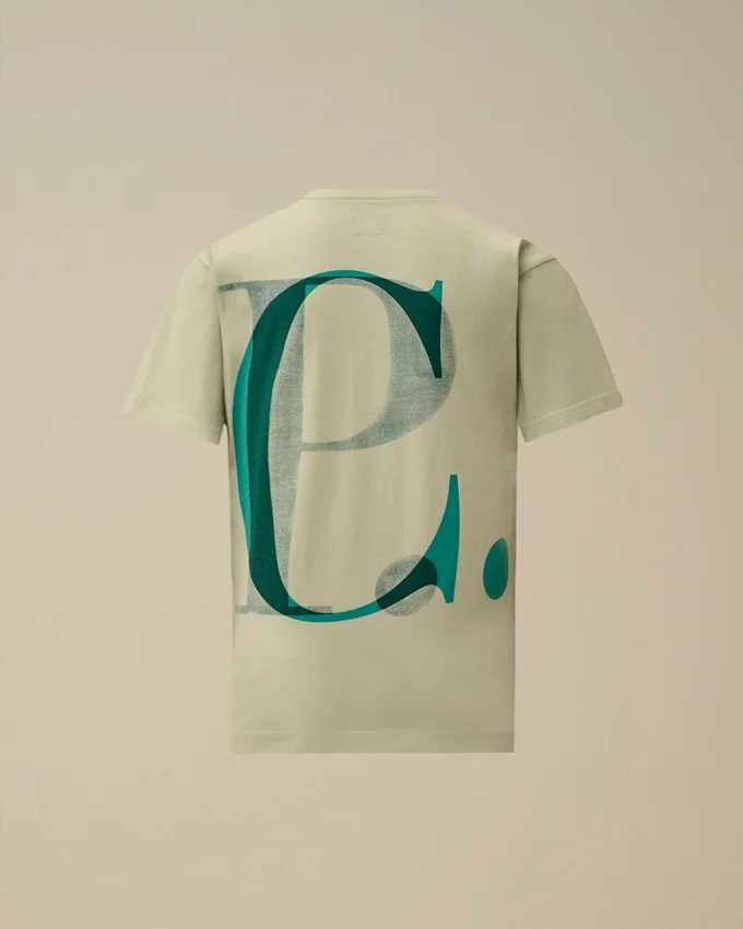 U16 katoenen jersey 30/1 T-shirt met korte mouwen en groot logo