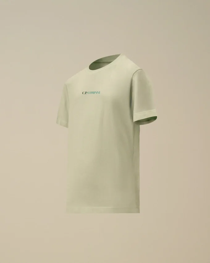 U16 katoenen jersey 30/1 T-shirt met korte mouwen en groot logo
