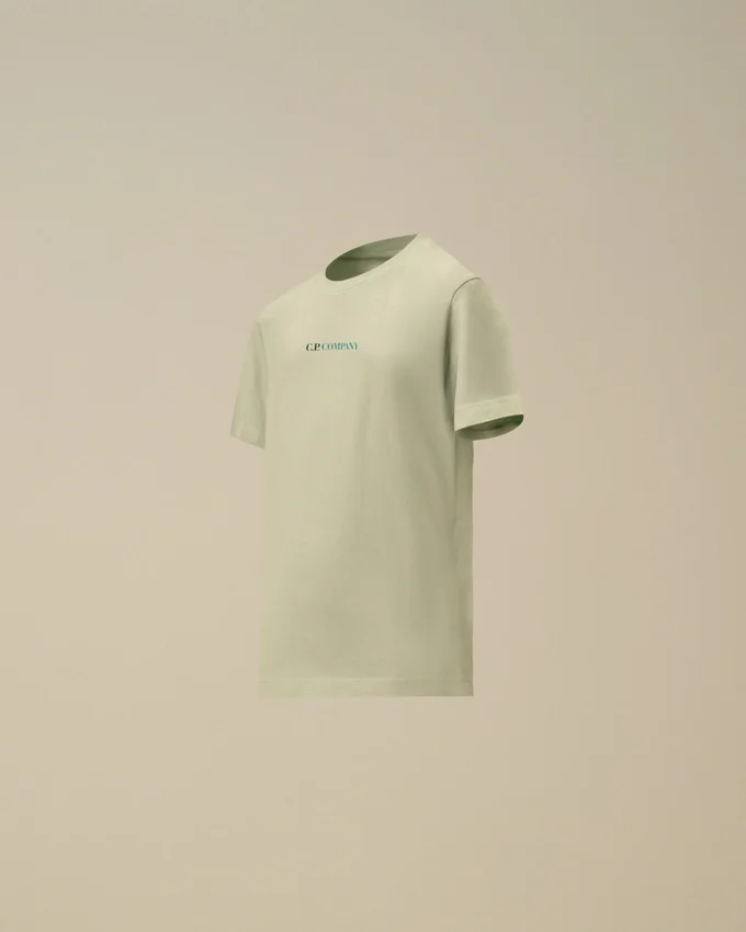 U16 katoenen jersey 30/1 T-shirt met korte mouwen en groot logo