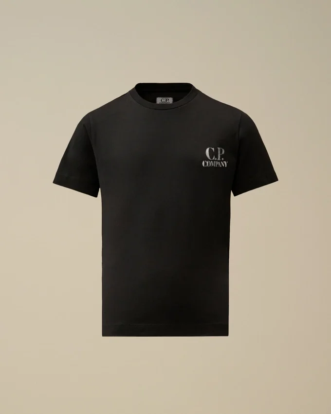 U16 katoenen jersey 30/1 T-shirt met korte mouwen en logo