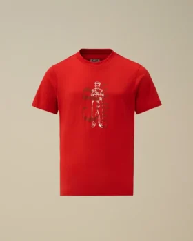 U16 katoenen jersey 30/1 T-shirt met korte mouwen en logo