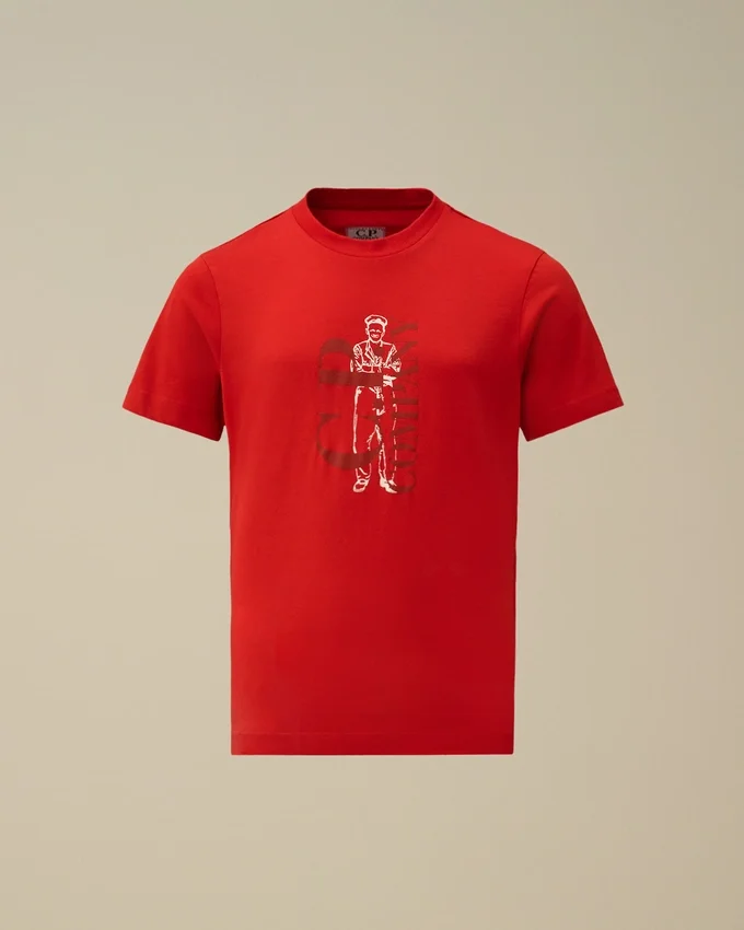 U16 katoenen jersey 30/1 T-shirt met korte mouwen en logo