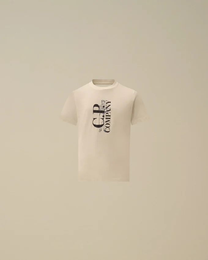 U16 katoenen jersey 30/1 T-shirt met korte mouwen en logo