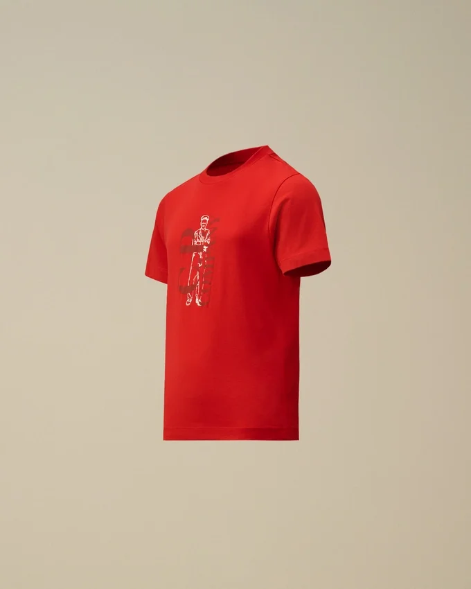 U16 katoenen jersey 30/1 T-shirt met korte mouwen en logo
