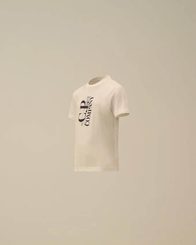 U16 katoenen jersey 30/1 T-shirt met korte mouwen en logo
