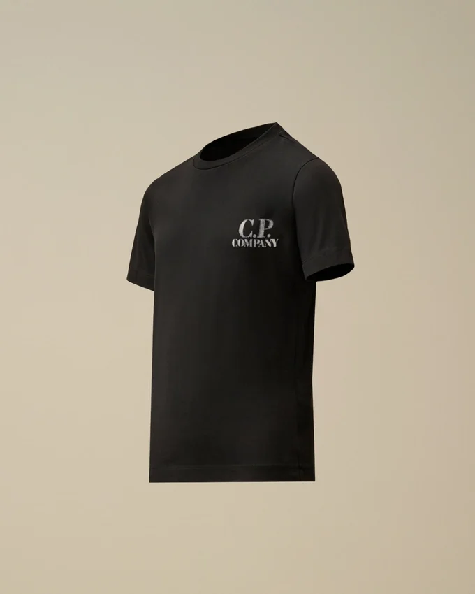 U16 katoenen jersey 30/1 T-shirt met korte mouwen en logo