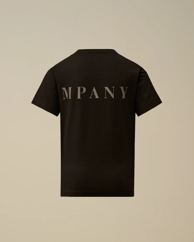 U16 katoenen jersey 30/1 T-shirt met korte mouwen en logo op borst en rug