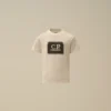 U16 katoenen jersey 30/1 T-shirt met korte mouwen en logolabel