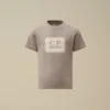 U16 katoenen jersey 30/1 T-shirt met korte mouwen en logolabel