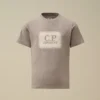 U16 katoenen jersey 30/1 T-shirt met korte mouwen en logolabel