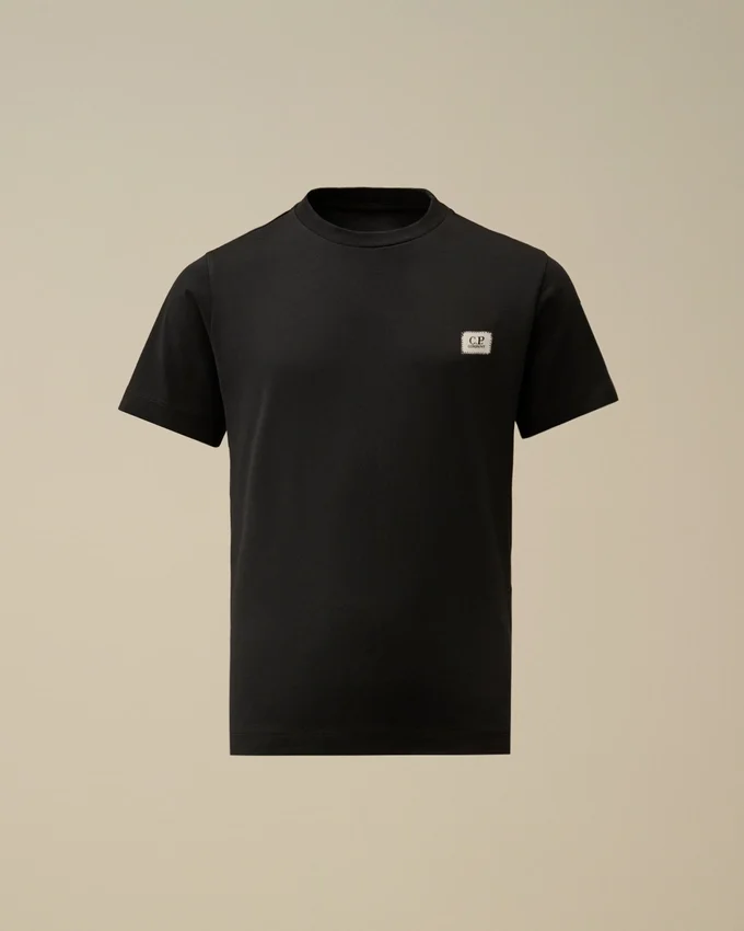 U16 katoenen jersey 30/1 T-shirt met korte mouwen en logopatch