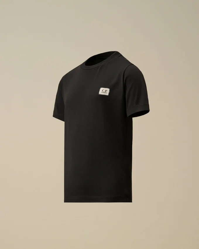 U16 katoenen jersey 30/1 T-shirt met korte mouwen en logopatch