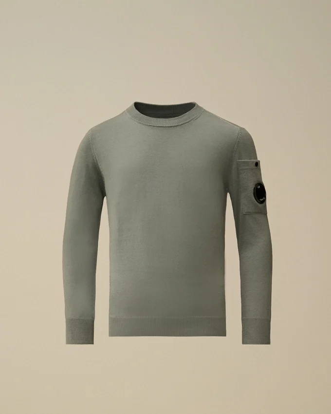 U16 katoenen sweater met ronde hals en Lens-motief