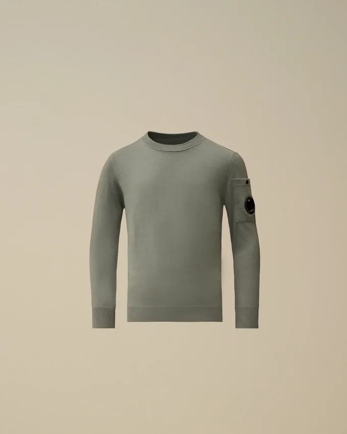 U16 katoenen sweater met ronde hals en Lens-motief
