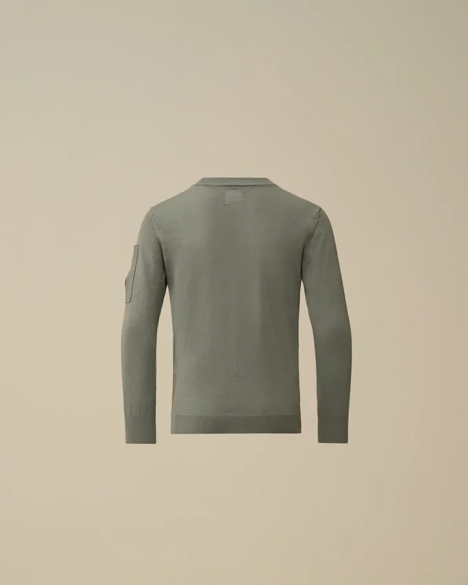 U16 katoenen sweater met ronde hals en Lens-motief