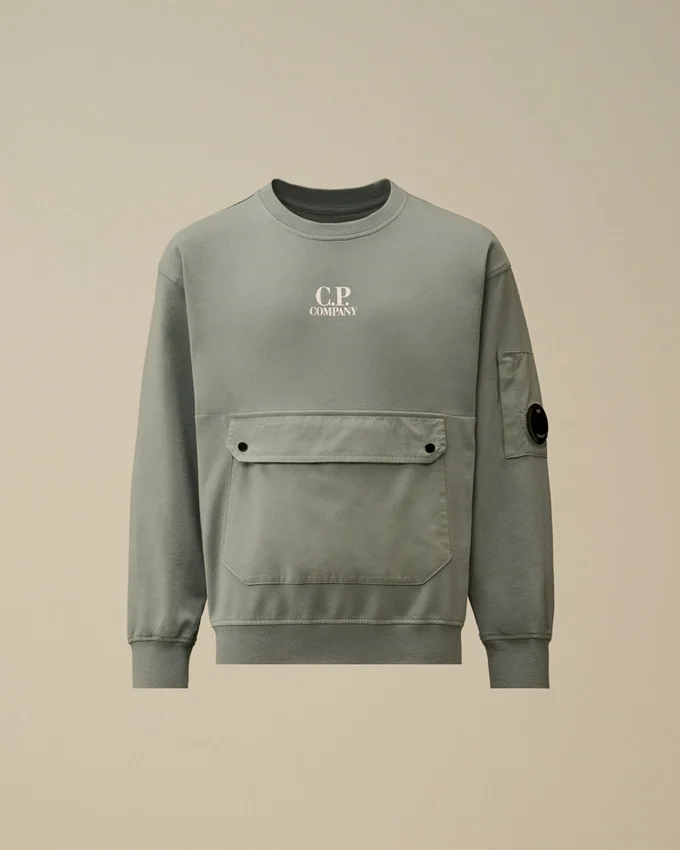 U16 licht fleece gemengd sweatshirt met ronde hals