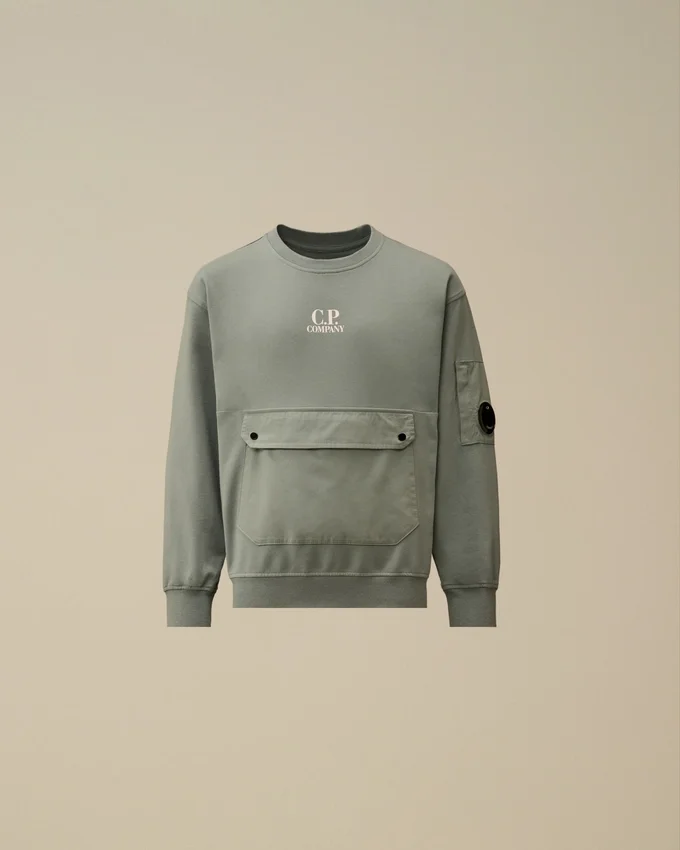U16 licht fleece gemengd sweatshirt met ronde hals