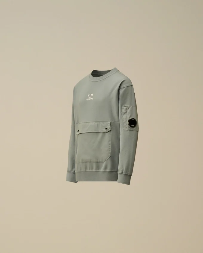 U16 licht fleece gemengd sweatshirt met ronde hals