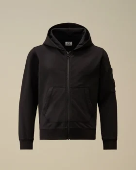 U16 lichtgewicht fleece-Sweatshirt met capuchon en Lens-detail