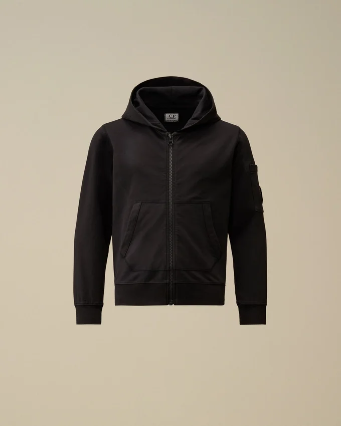 U16 lichtgewicht fleece-Sweatshirt met capuchon en Lens-detail