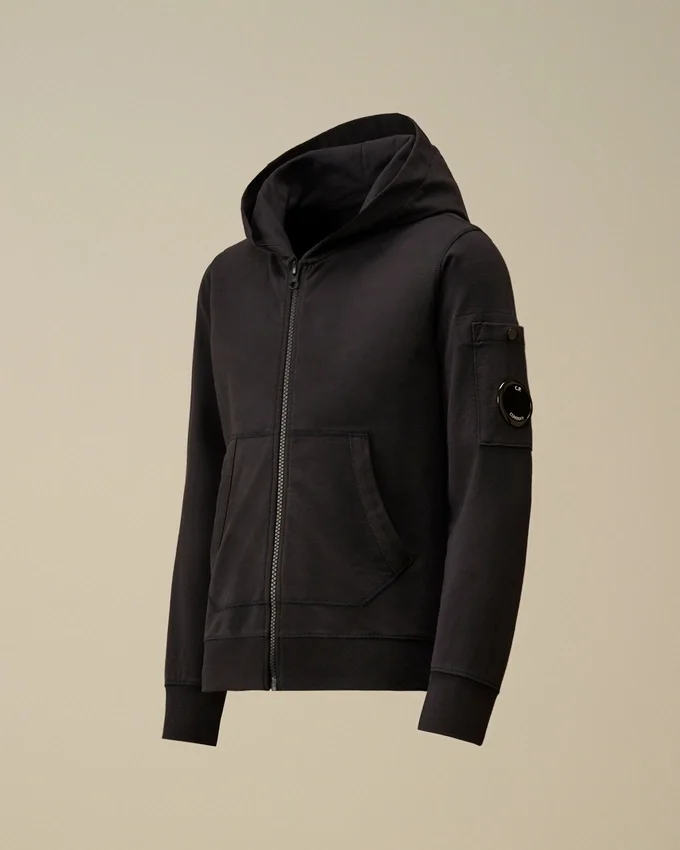 U16 lichtgewicht fleece-Sweatshirt met capuchon en Lens-detail