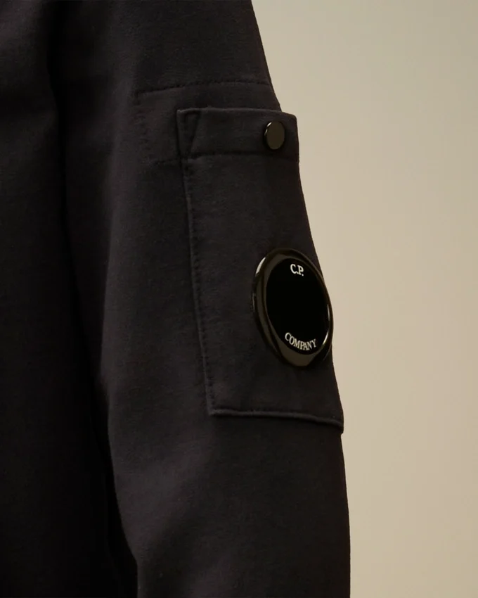 U16 lichtgewicht fleece-Sweatshirt met capuchon en Lens-detail