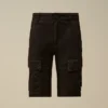 U16 stretch gabardine cargo-lens shorts