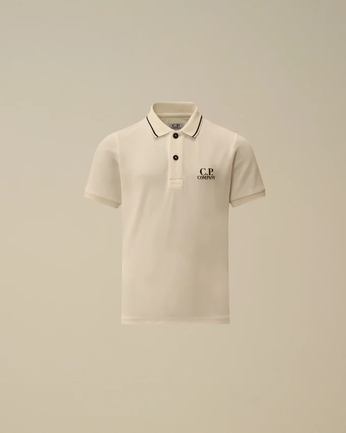 U16 stretch piqué poloshirt met korte mouwen en logo