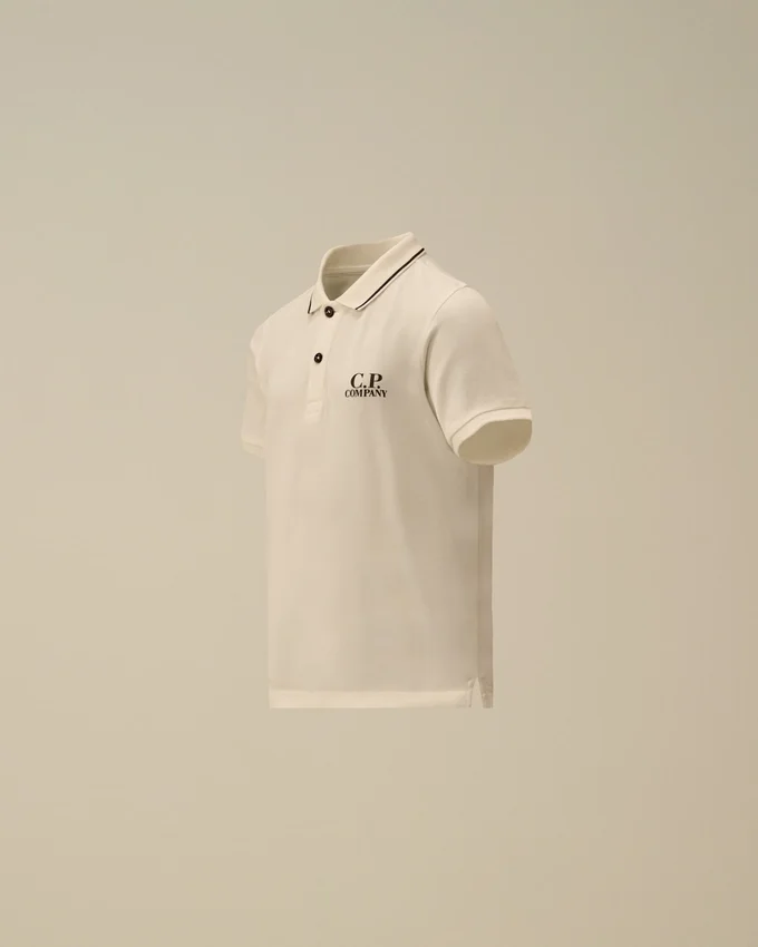 U16 stretch piqué poloshirt met korte mouwen en logo