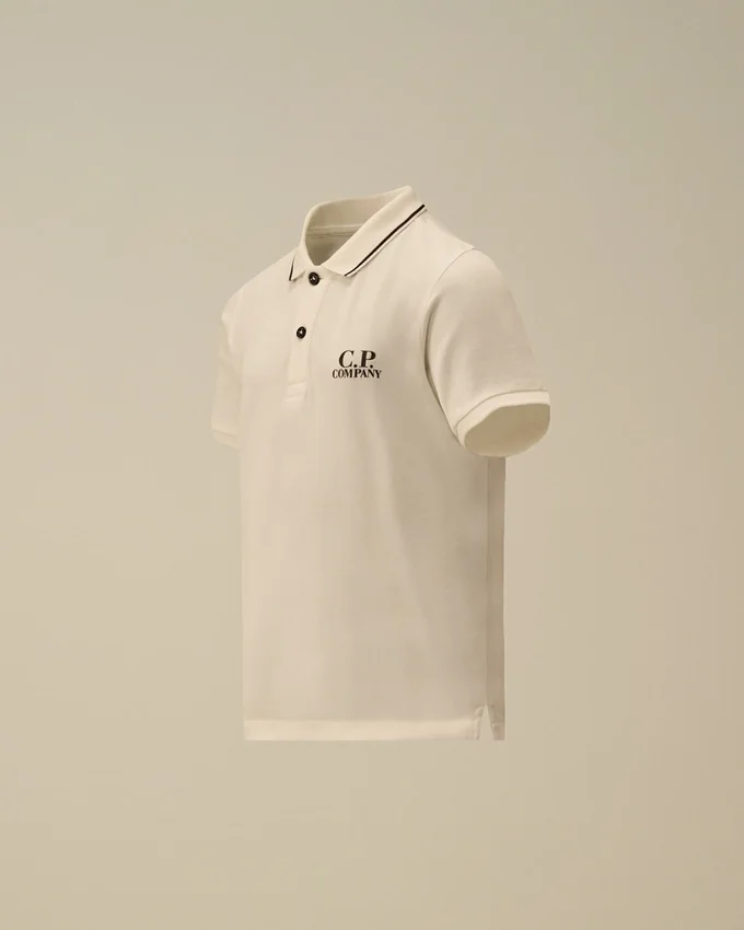U16 stretch piqué poloshirt met korte mouwen en logo