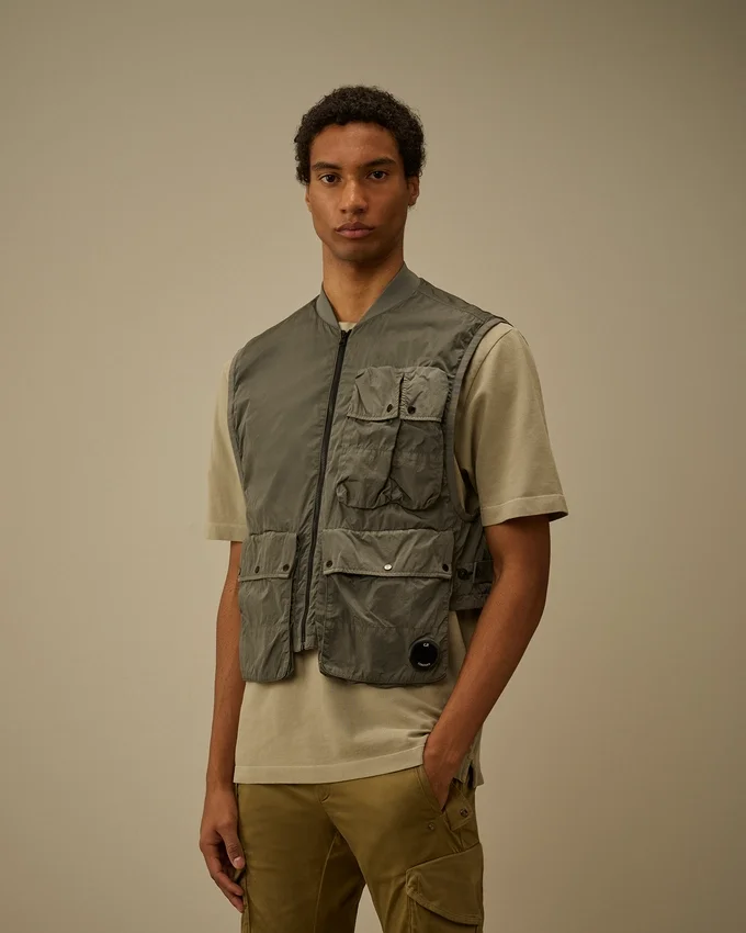 Vest met ritssluiting van katoenmix
