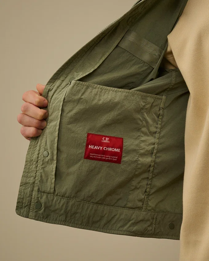 Zwaar Chrome-R-overshirt met rits en Lens-detail