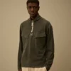 Zwaar jersey sweatshirt met halve rits