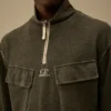 Zwaar jersey sweatshirt met halve rits