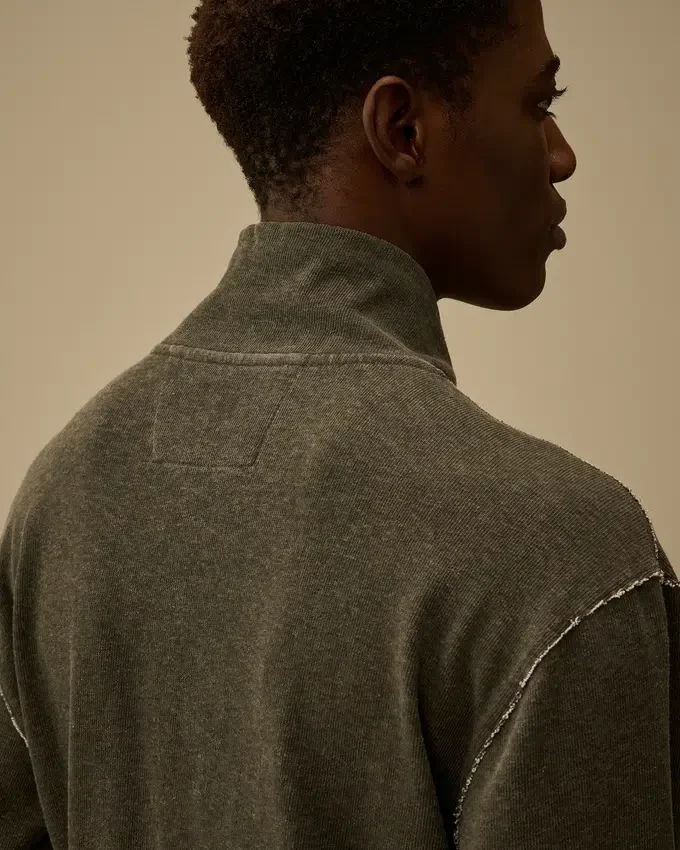 Zwaar jersey sweatshirt met halve rits