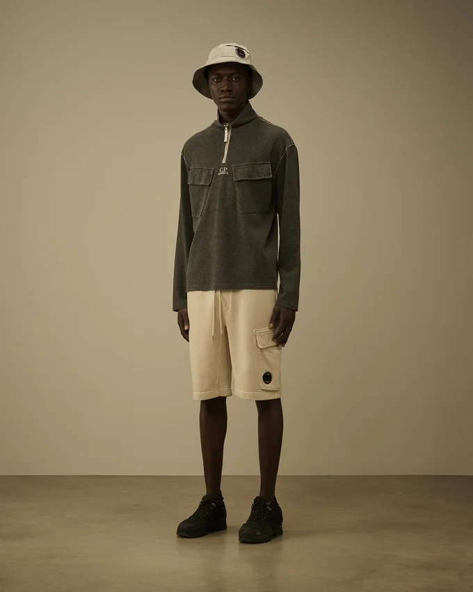 Zwaar jersey sweatshirt met halve rits