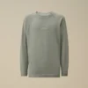 Zwaar piqué, pigmentgeverfd sweatshirt met opstaande kraag