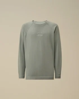 Zwaar piqué, pigmentgeverfd sweatshirt met opstaande kraag