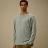 Zwaar piqué, pigmentgeverfd sweatshirt met opstaande kraag