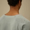 Zwaar piqué, pigmentgeverfd sweatshirt met opstaande kraag