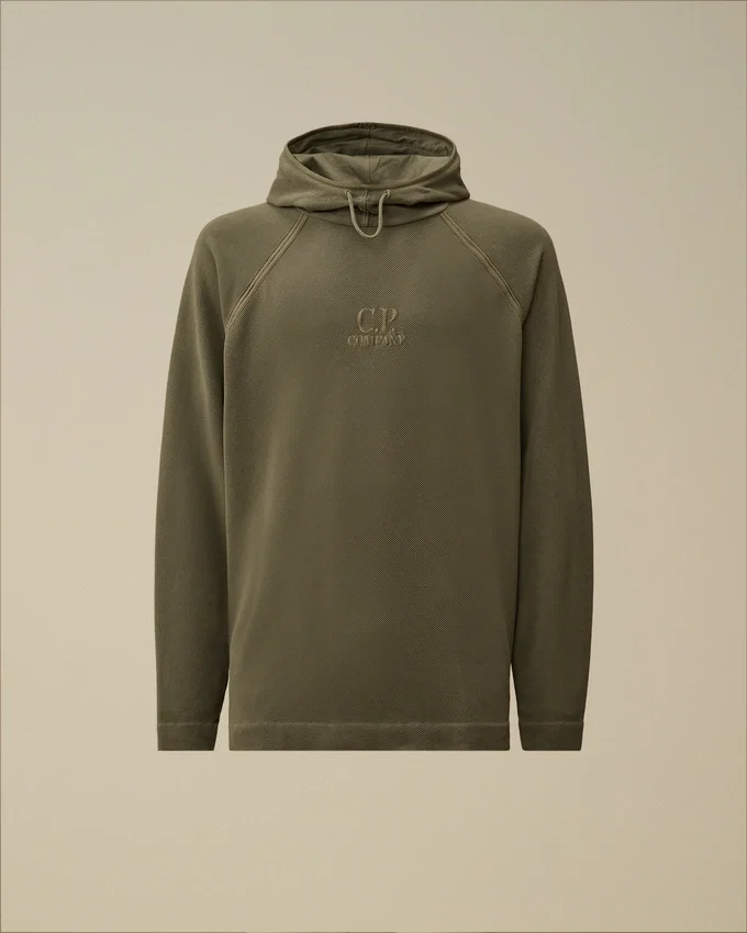 Zwaar piqué-sweatshirt met capuchon