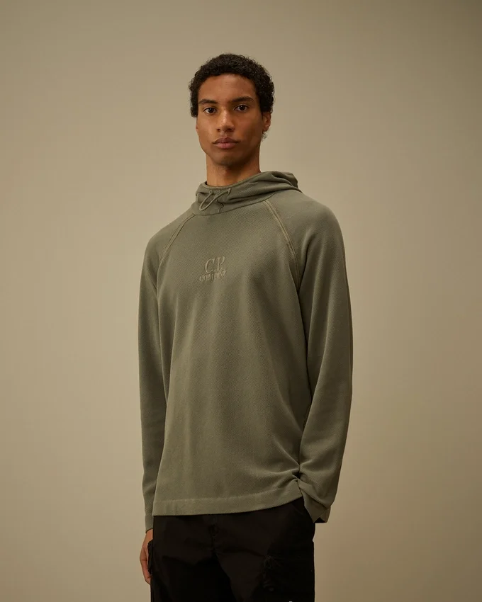 Zwaar piqué-sweatshirt met capuchon