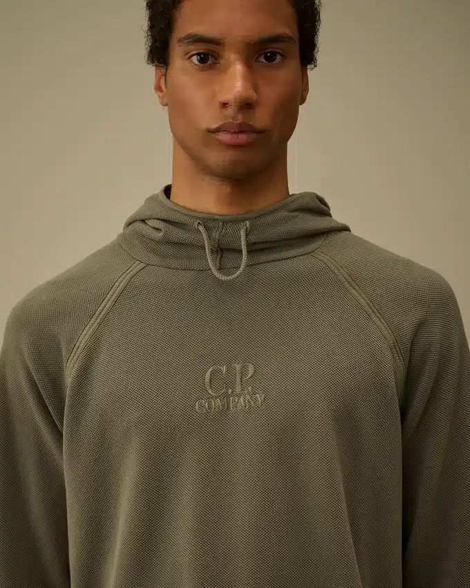 Zwaar piqué-sweatshirt met capuchon