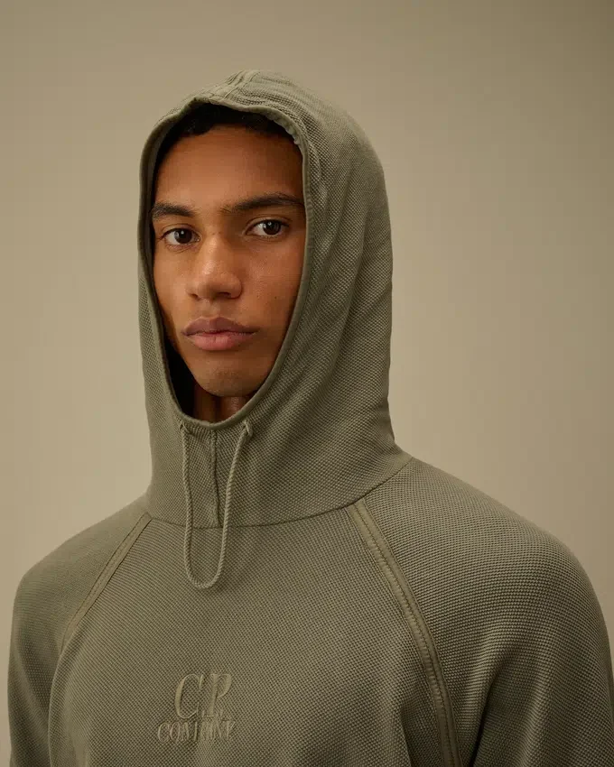 Zwaar piqué-sweatshirt met capuchon